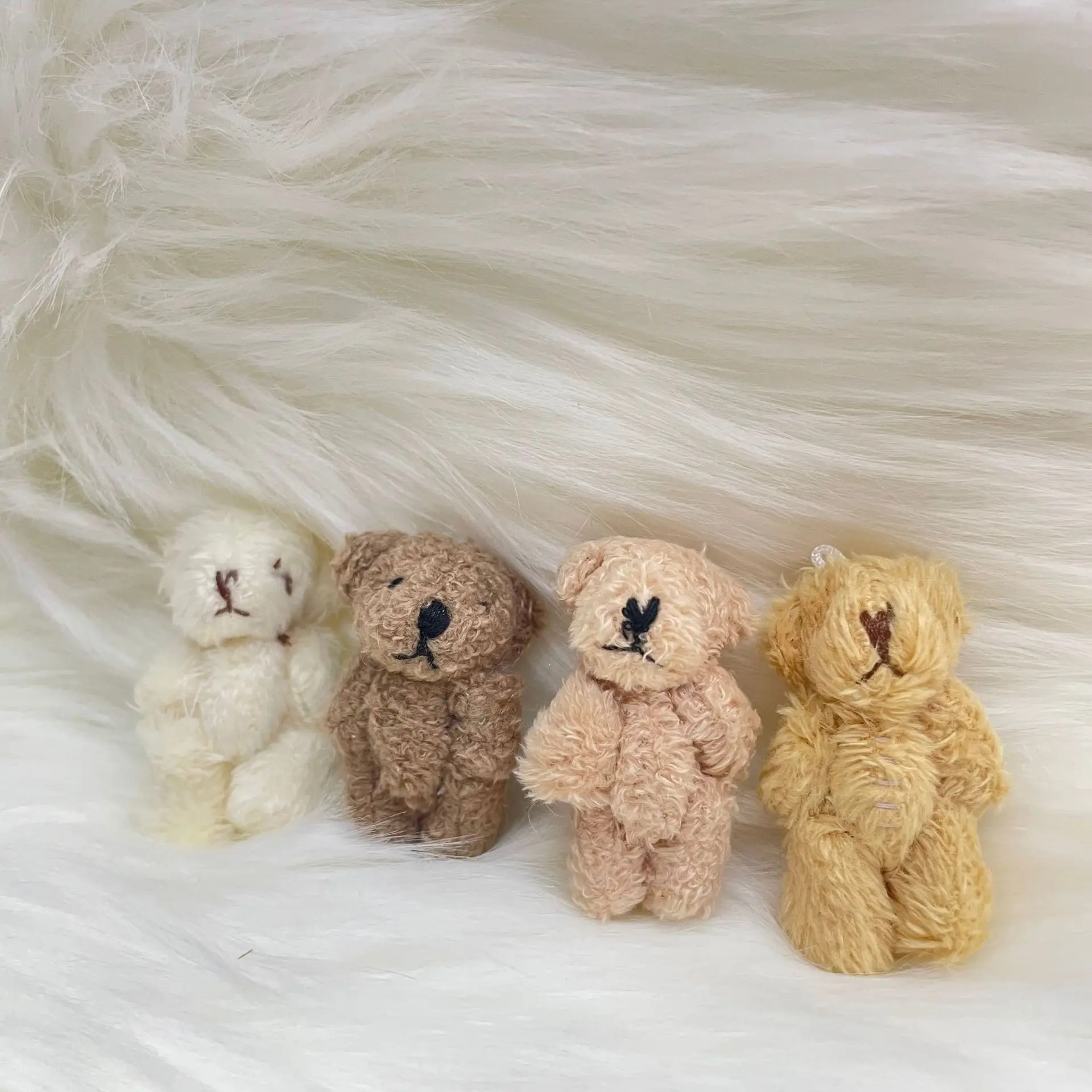 New 4.8CM Approx. Gift Bear Plush Stuffed Toy ; Accessories Plush Toys Doll Cute Mini Long Hair Jointed Bear Doll