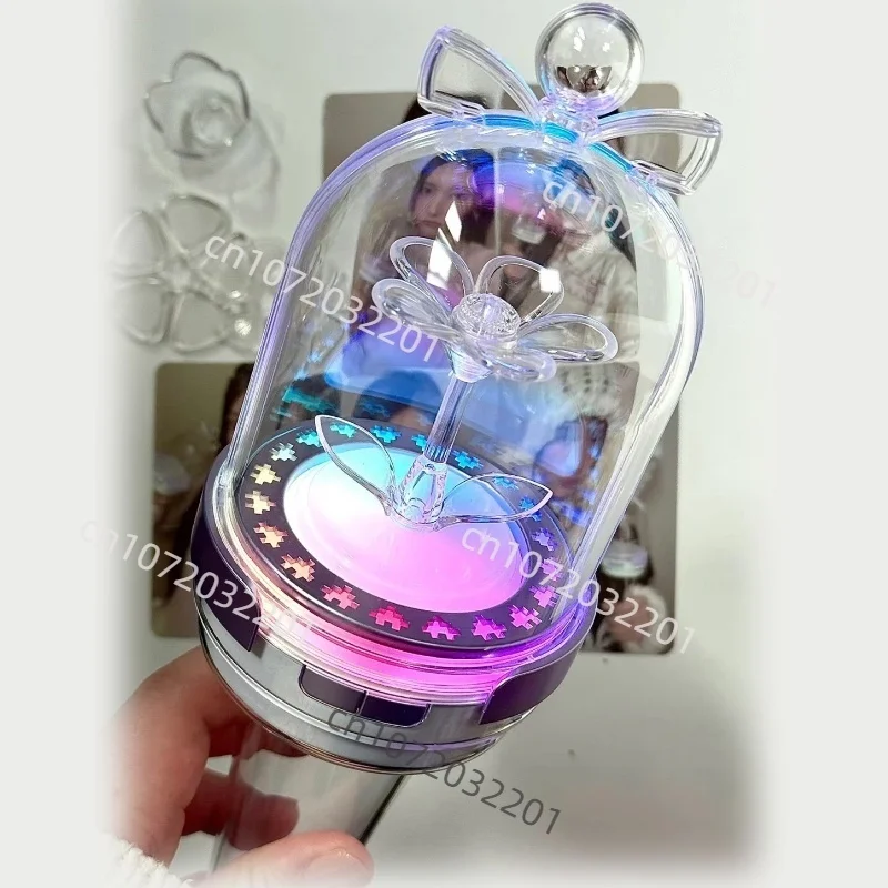 عصا سحرية لطيفة على شكل عصا خفيفة جديدة مع 3 أنواع من مصباح يدوي على شكل زهرة موكا ووني مينجو مع خمسة بطاقات صغيرة لهدايا المشجعين