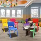 6Pcs Stackable School Chairs, Kids Plastic Stack Chairs, 6 Pcs Classroom Chairs