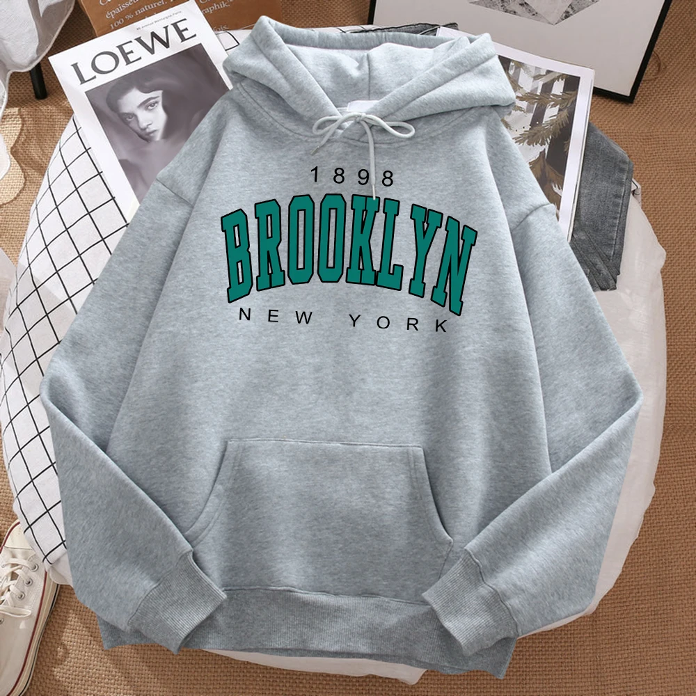 1898 Brooklyn New York Printed Men Hoodie Street Fleecehoody Hipster Autumnsweatshirt Hip Hop Casual Fleece Clothing Woman