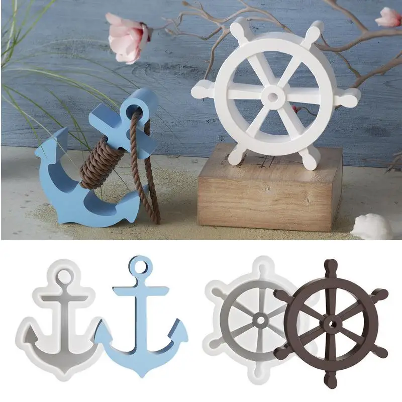 Ship Rudder Making Mold Reusable Ship Wheel Making Silicone Mold Beginners-Friendly Boat Rudder Decor Mold to Enjoy Hands-On Fun