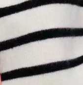 Women's Black and White Striped High Neck Sweater – Oversized Loose Fit Thick Knit Pullover, Long Sleeve Drop Shoulder Top for F view 5