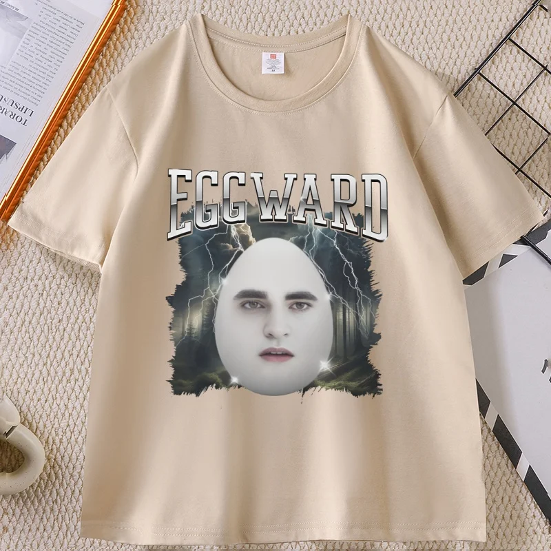 

Eggward Parody T-Shirt Funny Robert Pattinson Cursed Meme T Shirts Killer Bella Graphic T Shirts Cotton Short Sleeve Tees