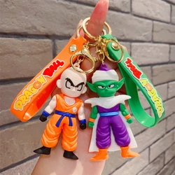 Anime Dragon Ball Keychain Fashion Jewelry Son Goku Vegeta Piccolo Action Figures 8CM PVC Key Ring for Men Women Bag Pendant