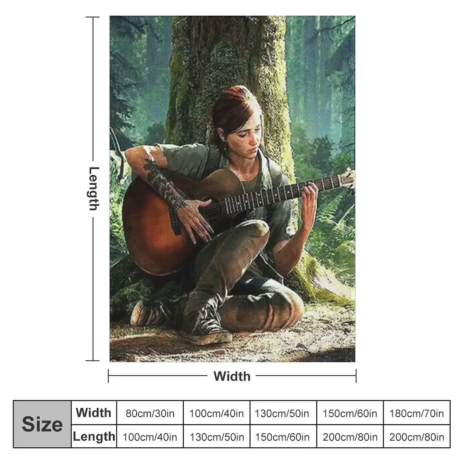 Ellie Guitar Throw Blanket couch cozy soft plush fuzzy picnic outdoor blanket