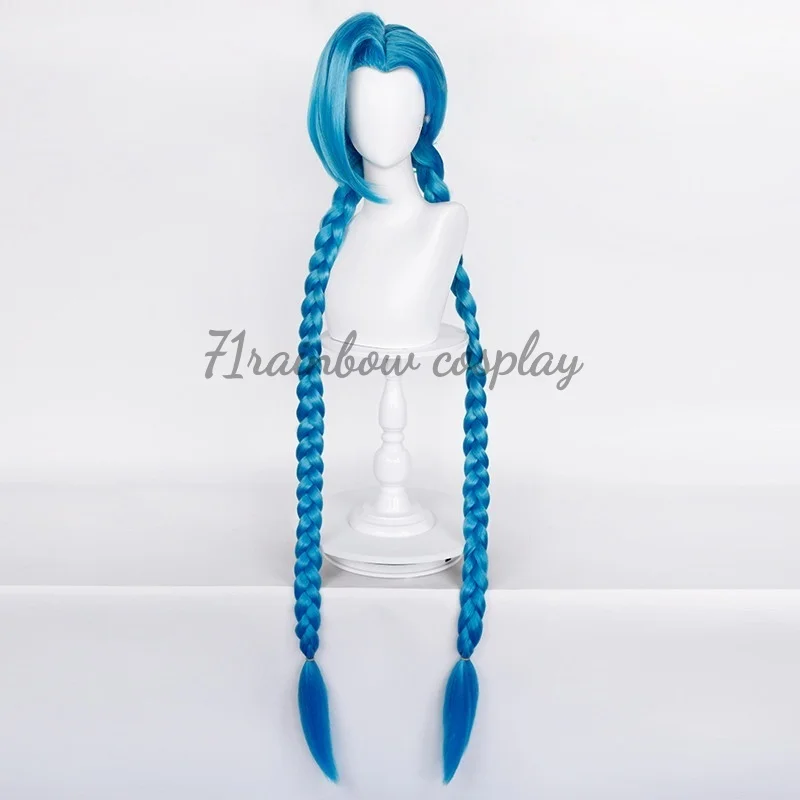 71rainbow Cosplay Jinx Cosplay Wigs Game LOL Arcane Jinx Cosplay Hair Wig