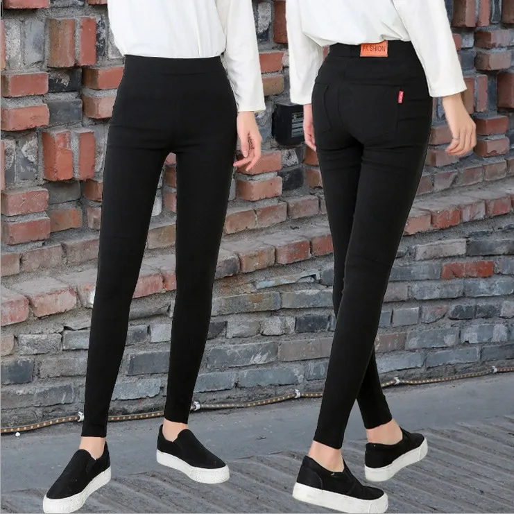 Women\'s Pencil Pants  New Tight Black Outerwear Base Layer Pants Slimming plus Size Elastic Ankle-Length Trousers
