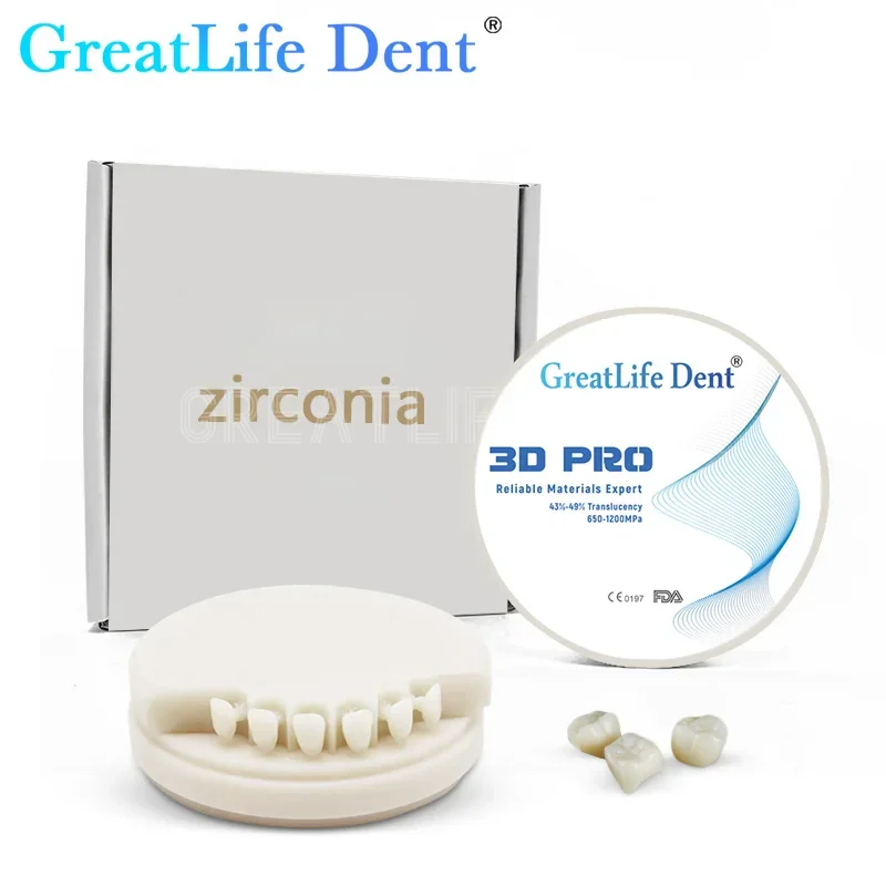 

GreatLife Dent ST-C Исследуйте функциональные 4D многослойные циркониевые блоки Стоматологическая лаборатория Materia 98 мм Система 12-30 мм CAD CAM 43%-57%