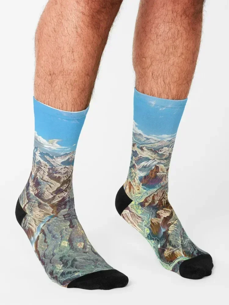 Yosemite National Park Socks cotton snow hiphop New year's Boy Socks Women's