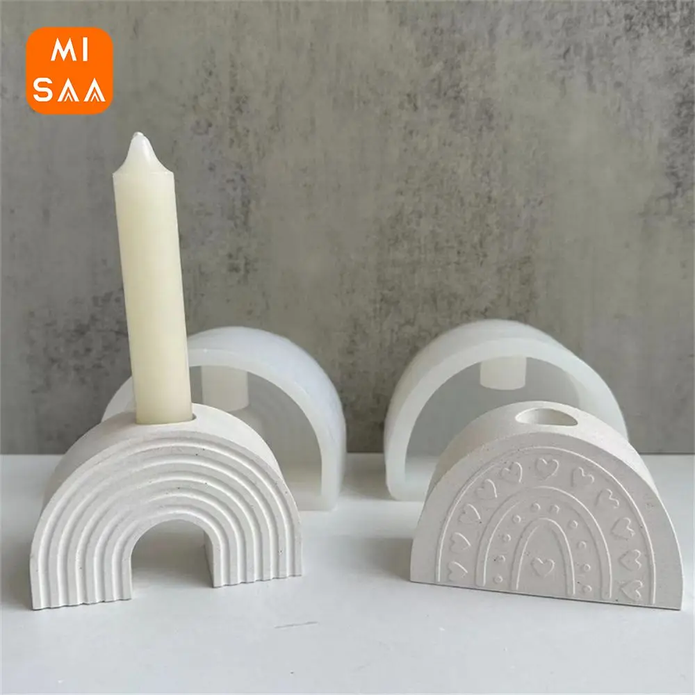 Candle Mold Easy To Clean Easy To Fall Off Silica Gel White Handicrafts Candlestick Mould Soft Pottery Mold Cement Mould