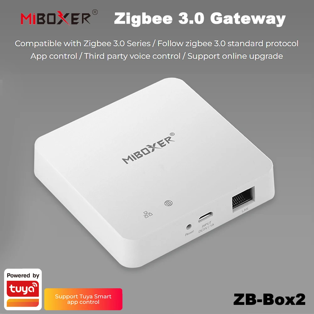 Miboxer ZB-BOX2 Zigbee 3.0 Wired Gateway Single/Dual color/RGB/RGBW/RGBCCT TUYA  APP Controller Compatible With IOS/Andriod