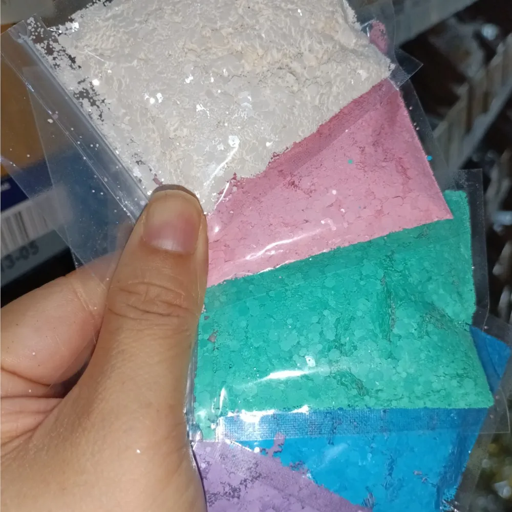 10 g/sac Macaron paillettes ongles paillettes taille mixte hexagone tranche flocons blanc/rose/vert/bleu résistant aux solvants 3D Macaron paillettes