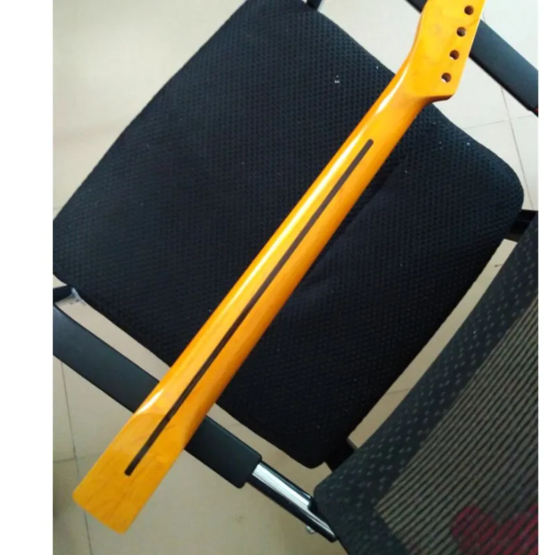 E-Gitarrenhals, 22 Bünde, Ahorngriffbrett, gelb, glänzend, Gitarrenhals, Teile, Zubehör – Detail 2
