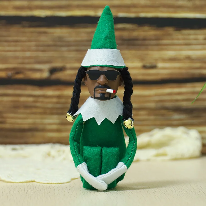 Christmas Decorations Creative Snoop On A Stoop Elf Doll Xmas Plush On A Bent Home Latex Ornaments New Year Elf Doll Gifts 2024