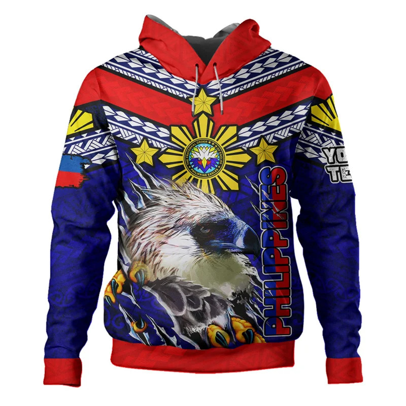 

Vintage 3D RepublicOf The Philippines Flag Printing Hoodies For Men Philippine National Emblem Graphic Hooded Hoody Sweatshirts