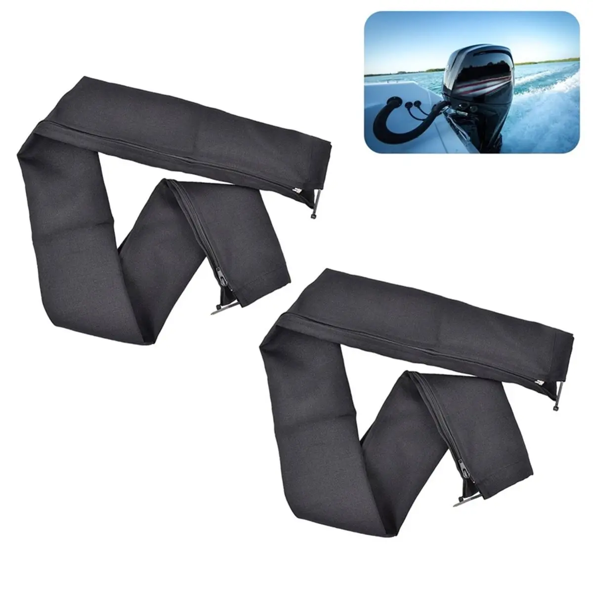 48-Inch Zippered Rigging Sleeve Trolling Motor Sleeve Management Sleeve for Cover Wire and Extension Cords