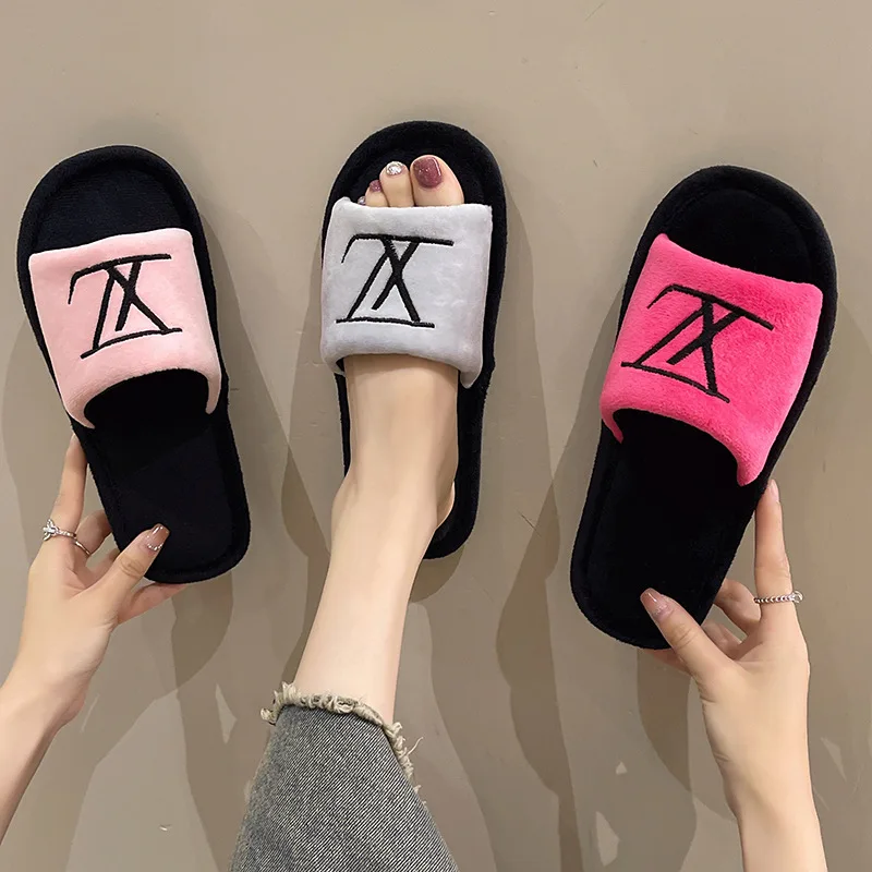 

New Popular Women's Slippers Party Plush Summer New Best-Selling Furry Home Shoes Fur Flip Flops Female Slides Fur Shoes