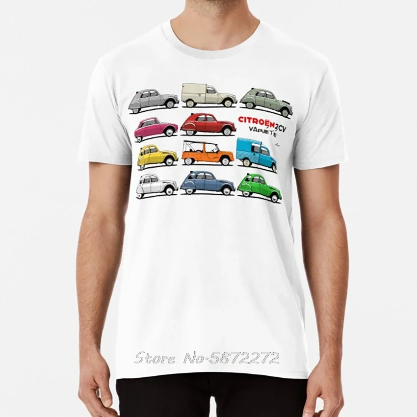 Variety T-Shirt Citroen 2cv Deux Chevaux Deuxchevaux Type Az Charleston Classic Tshirt Men Cotton Tees Tops Harajuku Clothing