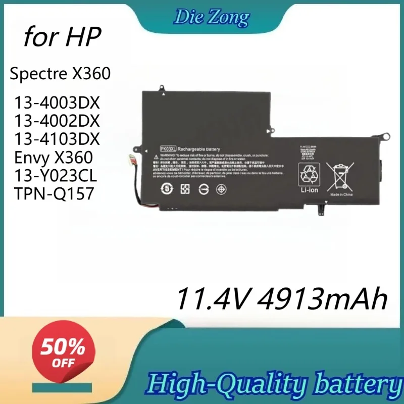 

Free shipping11.4V 4913mAh PK03XL Laptop Batteries for HP Spectre X360 13-4003DX 13-4002DX 13-4103DX X360 13-Y023CL TPN-Q157