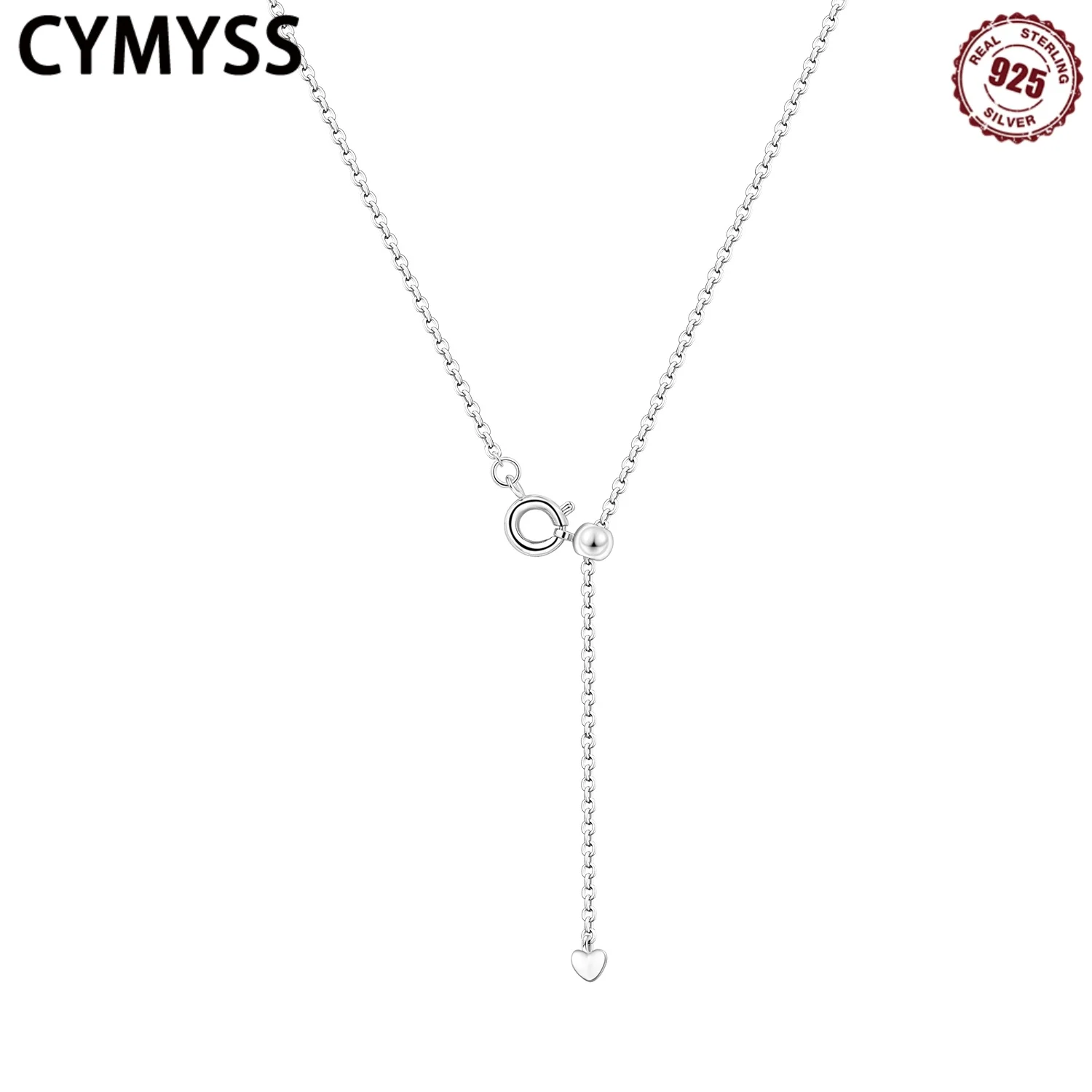 

CYMYSS 2025 NEW 925 Sterling Silver Sliding Bead Necklace Boutique Wedding Birthday Party Gift Jewelry Women's Necklace