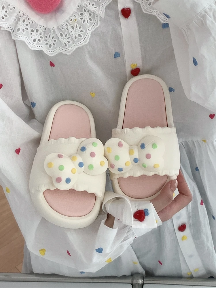 Women Cute Bow Slippers Sandal For Parent-child 2024 Thick Sole Slipper Bow For Summer Children's Slippers For Kids