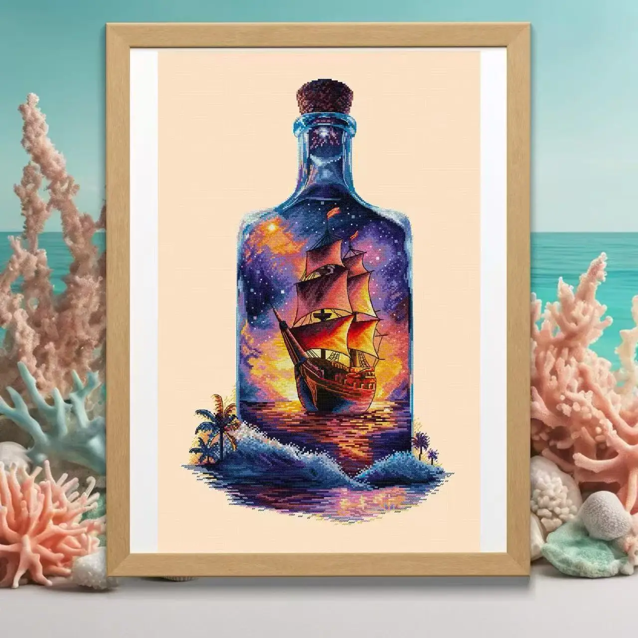 

Набор для вышивки крестом 14CT 18CT 25CT Холст Набор для вышивки крестом «сделай сам» Нить DMC Хлопок Парусная лодка в бутылке 2-42-63