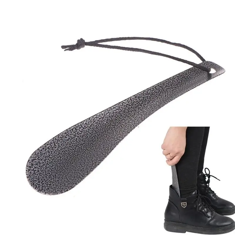 1PC 19cm Professional Shoe Horns Black Stainless Steel Shoehorn Portable Spoon Shape Shoes Lifter Shoe Helper Shoe Accessories