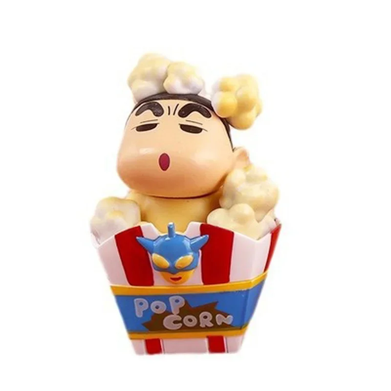 Figurines d'action Anime pour enfants, Crayon Shin-Chan, ornements de voiture au beurre Kawaii, modèle de collection, cadeau pour enfants, 6 pièces