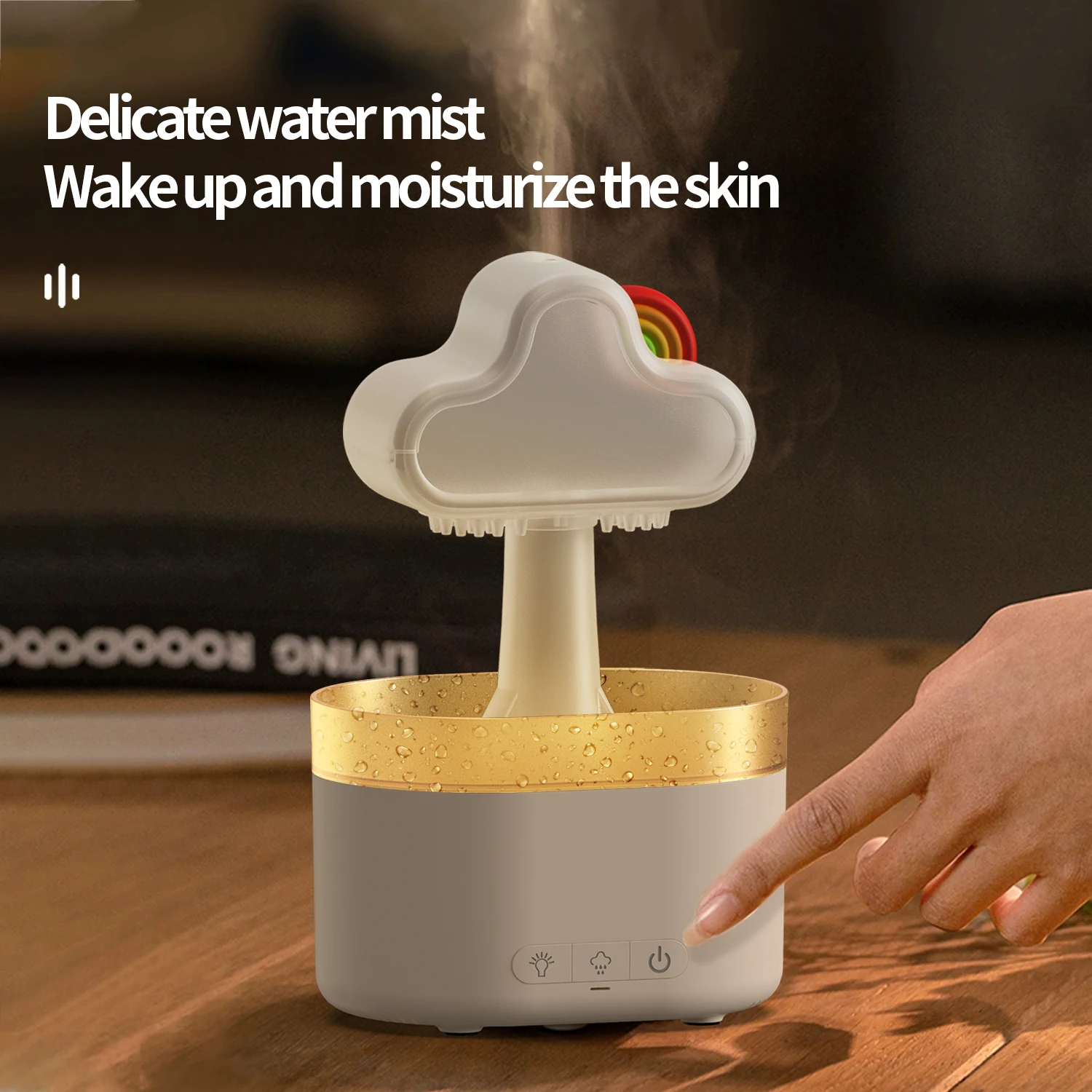 Xiaomi Youpin-Humidificateur d'air en forme de nuage arc-en-ciel, diffuseur d'arôme, veilleuses LED colorées, aromathérapie, USB, 500ml