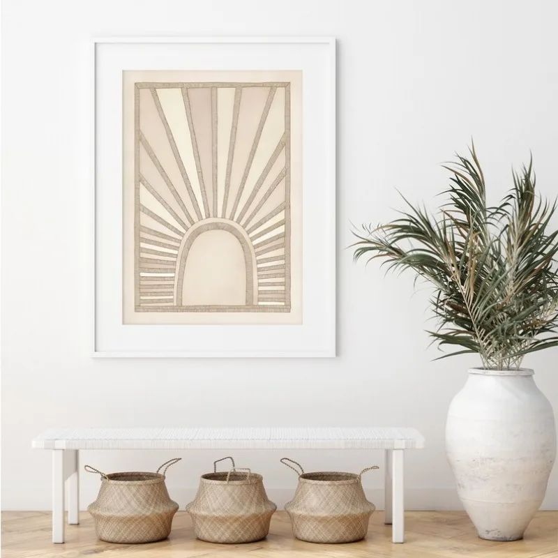 Abstract Earth Tones Line Geometry Poster Boho Contemporary Beige Neutral Canvas Painting Wall Art for Living Room Home Decor