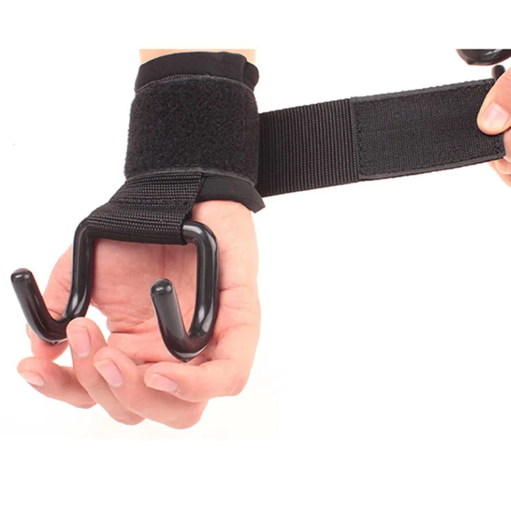 Neopren Metall-Griffkraft-Handgelenkbandage, Verstellbare Handgelenkstütze, Tragbare Fitness-Hakengriffe