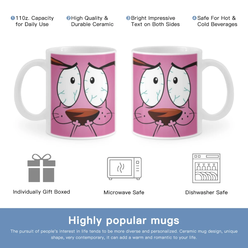 

Cartoon T-COURAGE C-Cowardly Dogs Free shipping Ceramic Cup Coffee Oatmeal Breakfast Cup Creative Personality Mug