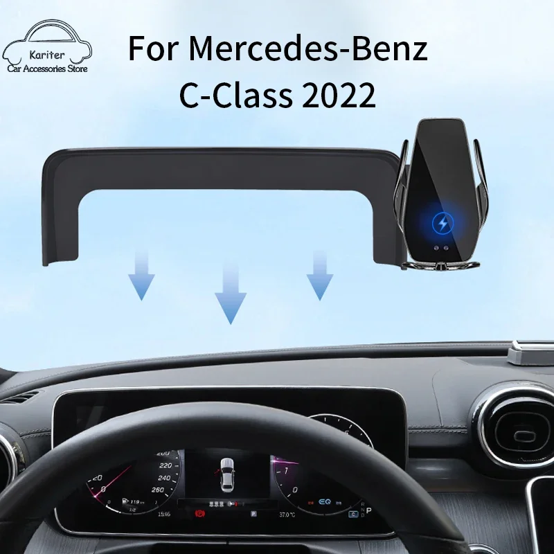 

For Mercedes-Benz C-Class W206 2022 2023 Car Phone Holder Screen Navigation Bracket Magnetic New Energy Wireless Charging Rack