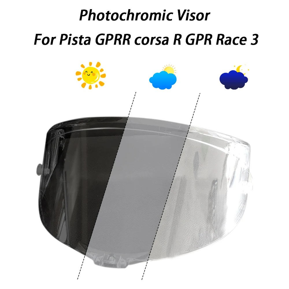 

Helmet Photochromic Visor Uv Protection Casco Moto Visera Sunshield For AGV Pista GPRR corsa R GPR Race 3 Helmet hromic lens