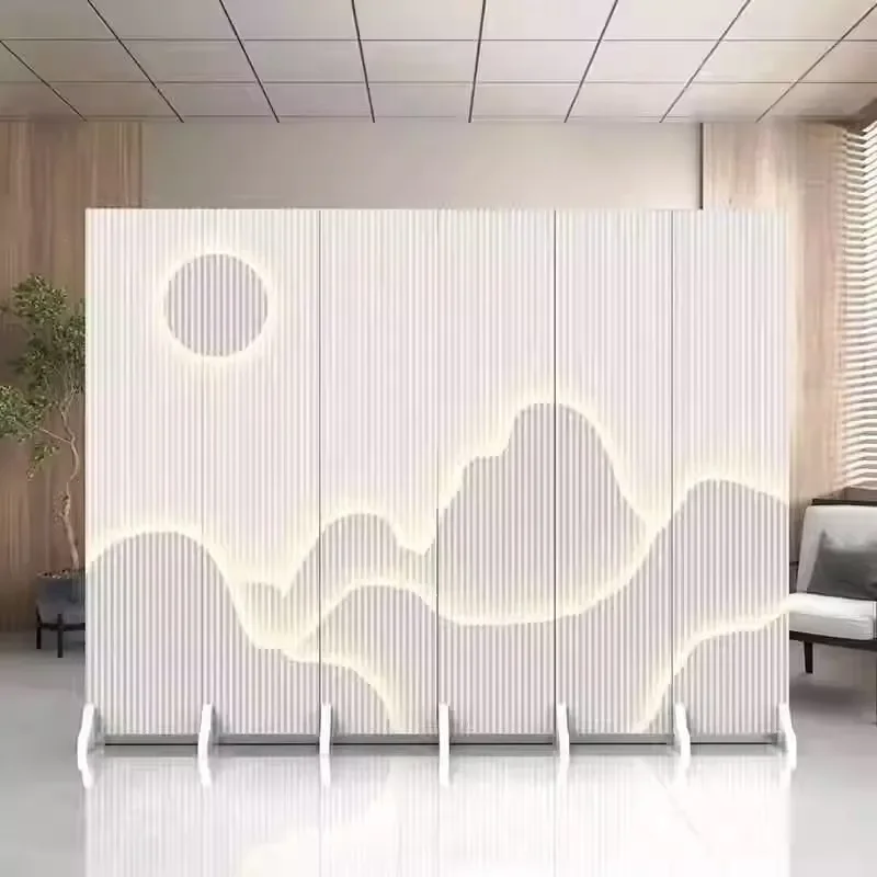 Chinese Partition Screen Mobile Folding Room Divider for Hotel Private Office Meeting Entrance Blocking Living Room