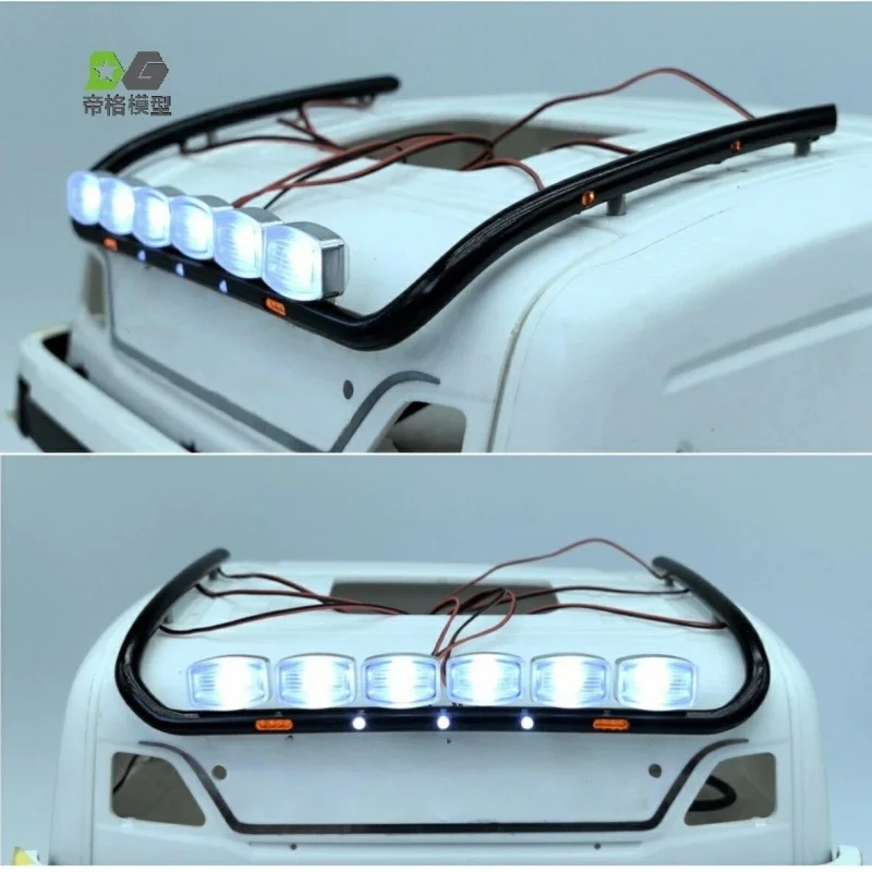 RC 1/14 LED Cockpit-Dachleuchte Quadratische Leuchte für Tamiya LKW-Anhänger für Scania MAN VOLVO Kipper Muldenkipper DIY-Teile – Detail 3