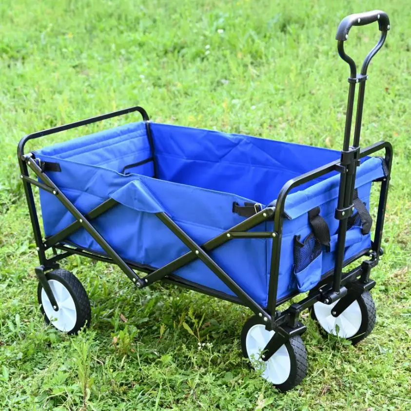 8 Cal Outdoor Camping przenośny składany wózek na piknik regulowany wózek Pull-cart garedn koszyk bagaż