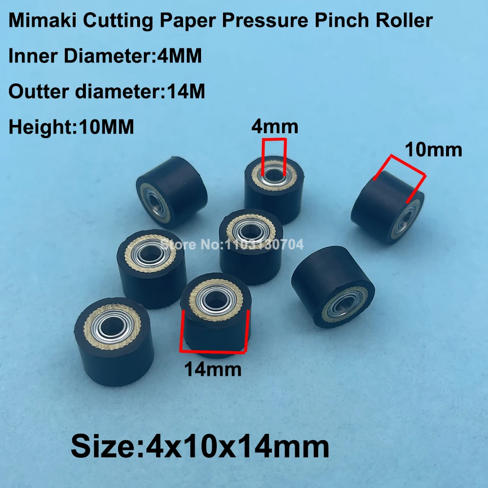 3PCS Mimaki Vinyl Cutter Pinch Roller Wheel 4x10x14mm for Mimaki CG-60 CG-130 CJV30 CJV150 Rubber Paper Pressure Push Roller