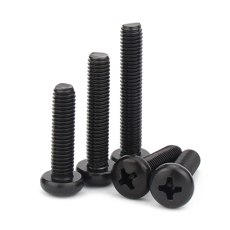 100 teile/los Kreuz schlitz schraube m1 m 1,2 m 1,4 m 1,6 m2 m 2,5 m3 m4 m6 Kohlenstoffs tahl schwarz Phillips Maschine Schraube Klasse 4,8 – Detail 2