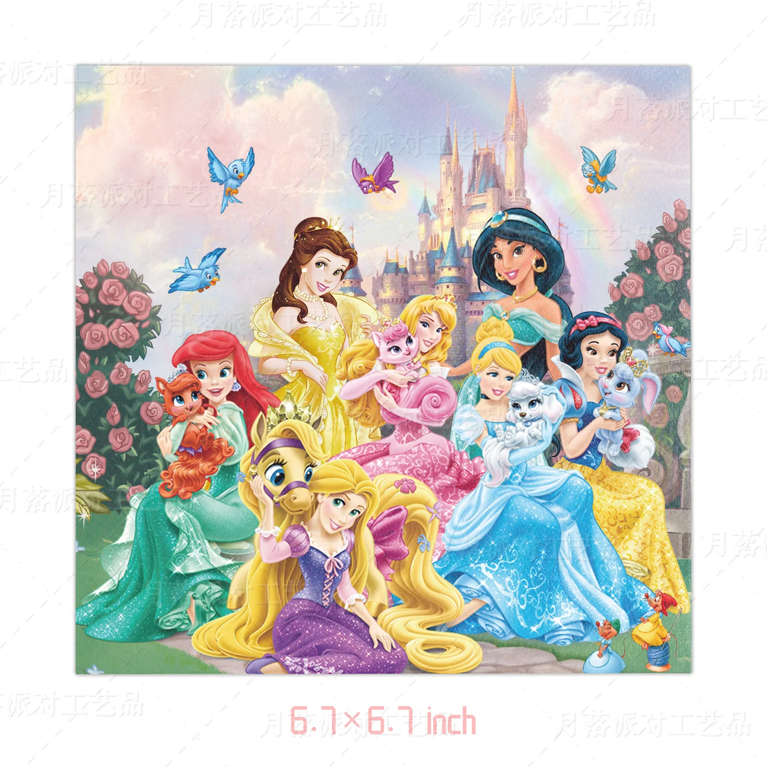 Décorations de fête d\'anniversaire princesse Disney, fournitures britanniques, assiettes en papier standard pour enfants, fête préChristophe,