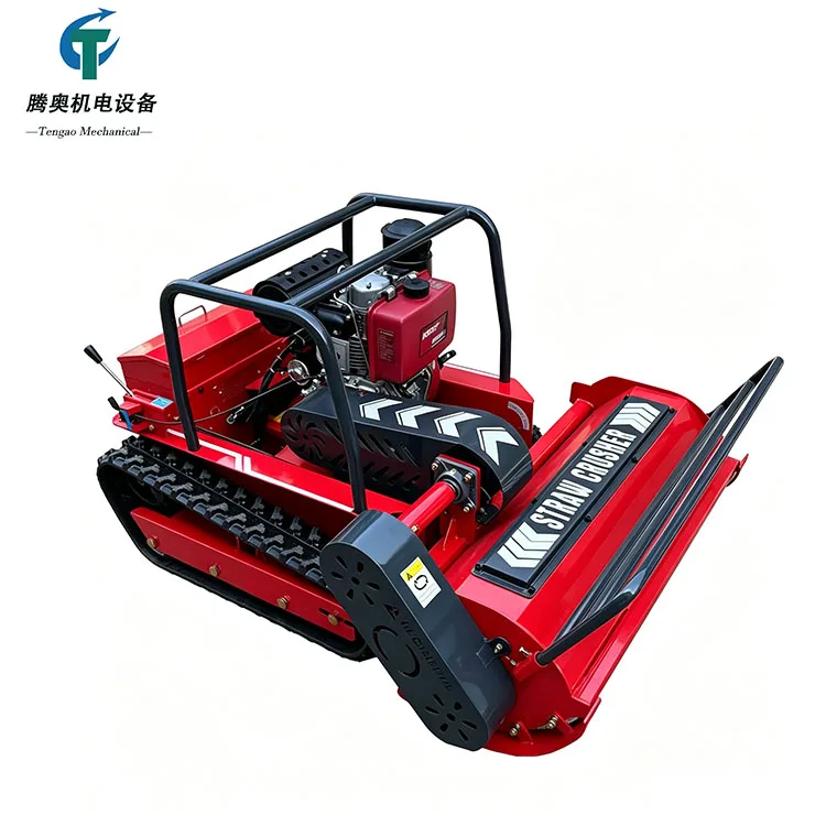 High Power 12HP Crawler RC Lawn Mower, 400m Long Distance Wireless Control All-Terrain Brush Cutter Commercial Grade Lawn Mower