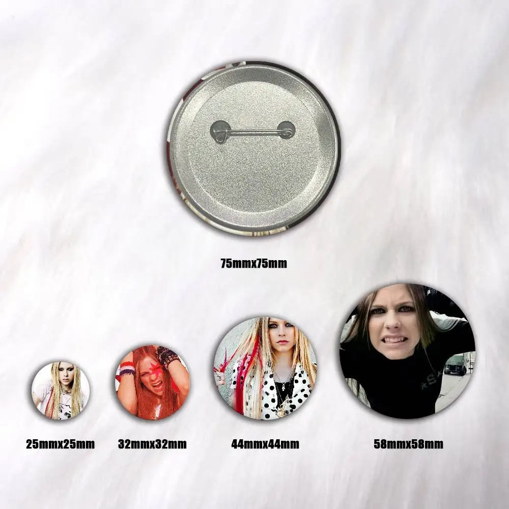 A-A-Avril Punk L-Lavigne-s Tinplate Brooch Figure Icon Badge Handmade Brooches For Backpack Clothes Decoration
