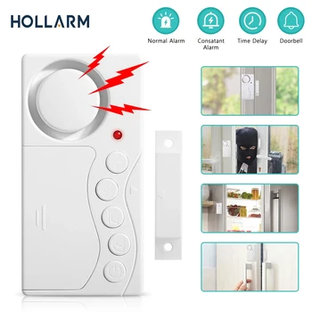 Hollarm باب فتح الاستشعار اللاسلكية تأخير الوقت إنذار الباب مكافحة سرقة نافذة الباب إنذار الأمن الثلاجة إنذار مستشعر الباب
