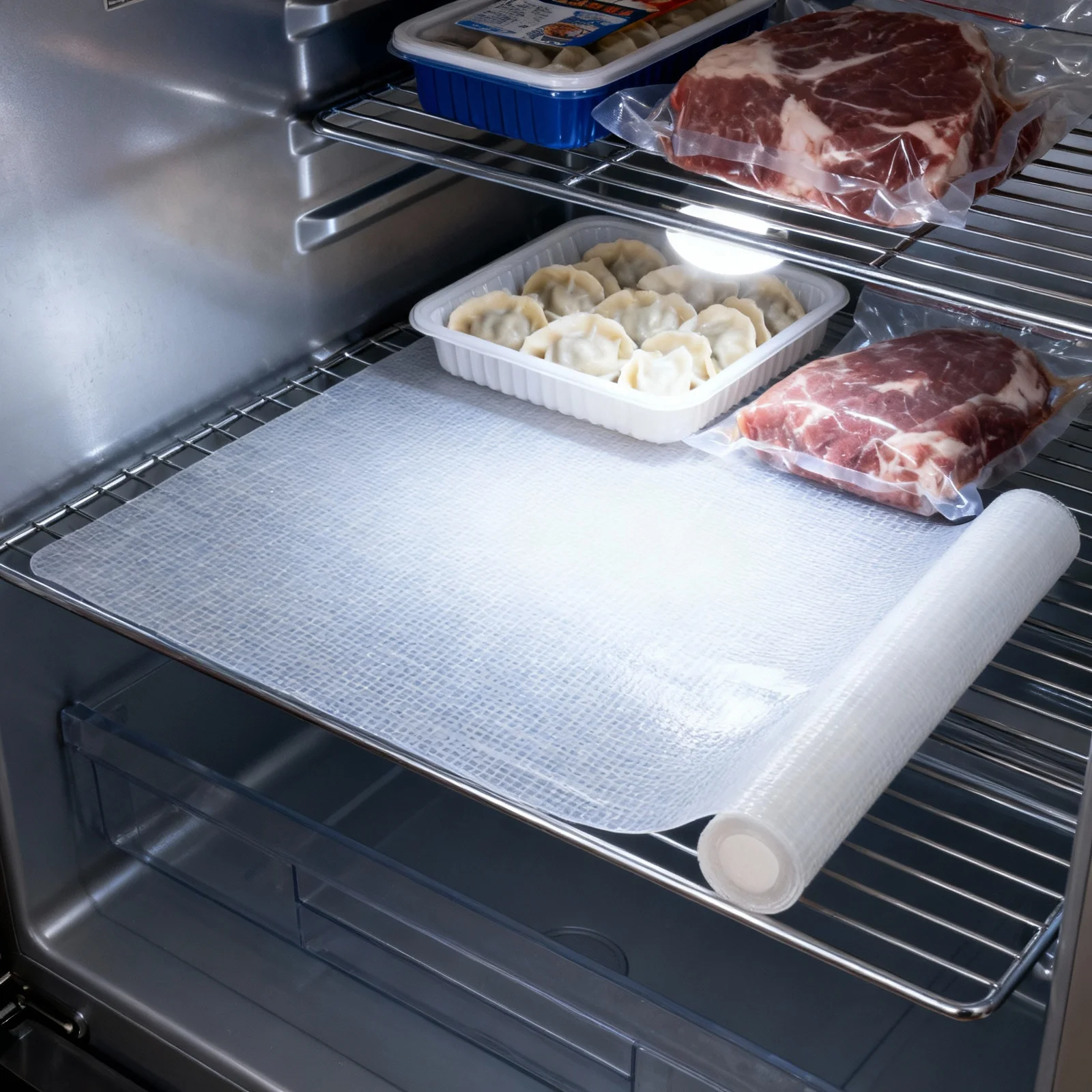 

1 Roll Waterproof Refrigerator Liner Eva Fridge Shelf Liner Washable Non Adhesive Refrigerator Mat for Kitchen Cabinet