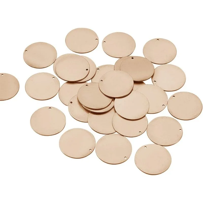 30 Pack Stamping Blanks Brass Blank Pendants for Bracelet Earring Pendant Charms Dog Tags - 0.98\