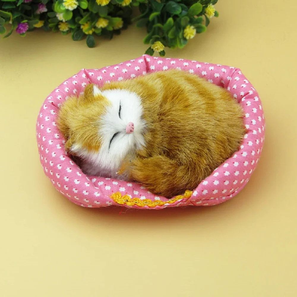 Small Cute Simulation Sleeping Cat Doll Soft Toy Gift Approximate Dimensions 13.5x6x11cm