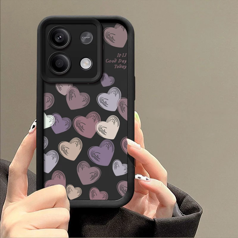 Luxury Candy Color Love Hearts Case For Xiaomi Redmi Note 13 12 11 Pro 5G 10 11s Poco F6 X6 X5 M6 11T 13T Pro Silicone Cover