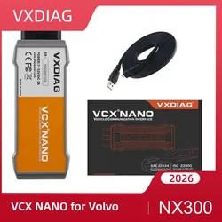 VXDIAG VCX NANO, 볼보 자동차 OBD2 스캐너 진단 도구, NX300 2014D 활성 테스트 코딩, J2534 프로그래밍, 모든 시스템 진단
