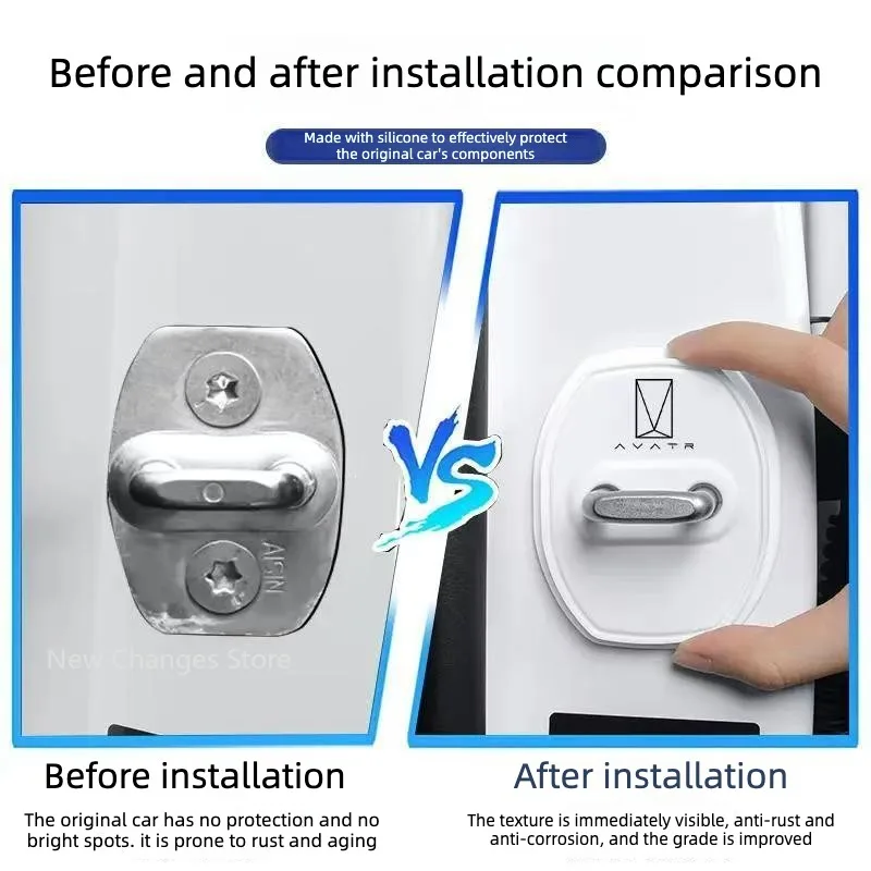 For Avatr 07 06 12 11 All Series Car Door Lock Cover Auto Emblem Protection Case 4pcs Car Styling Modify Accessories