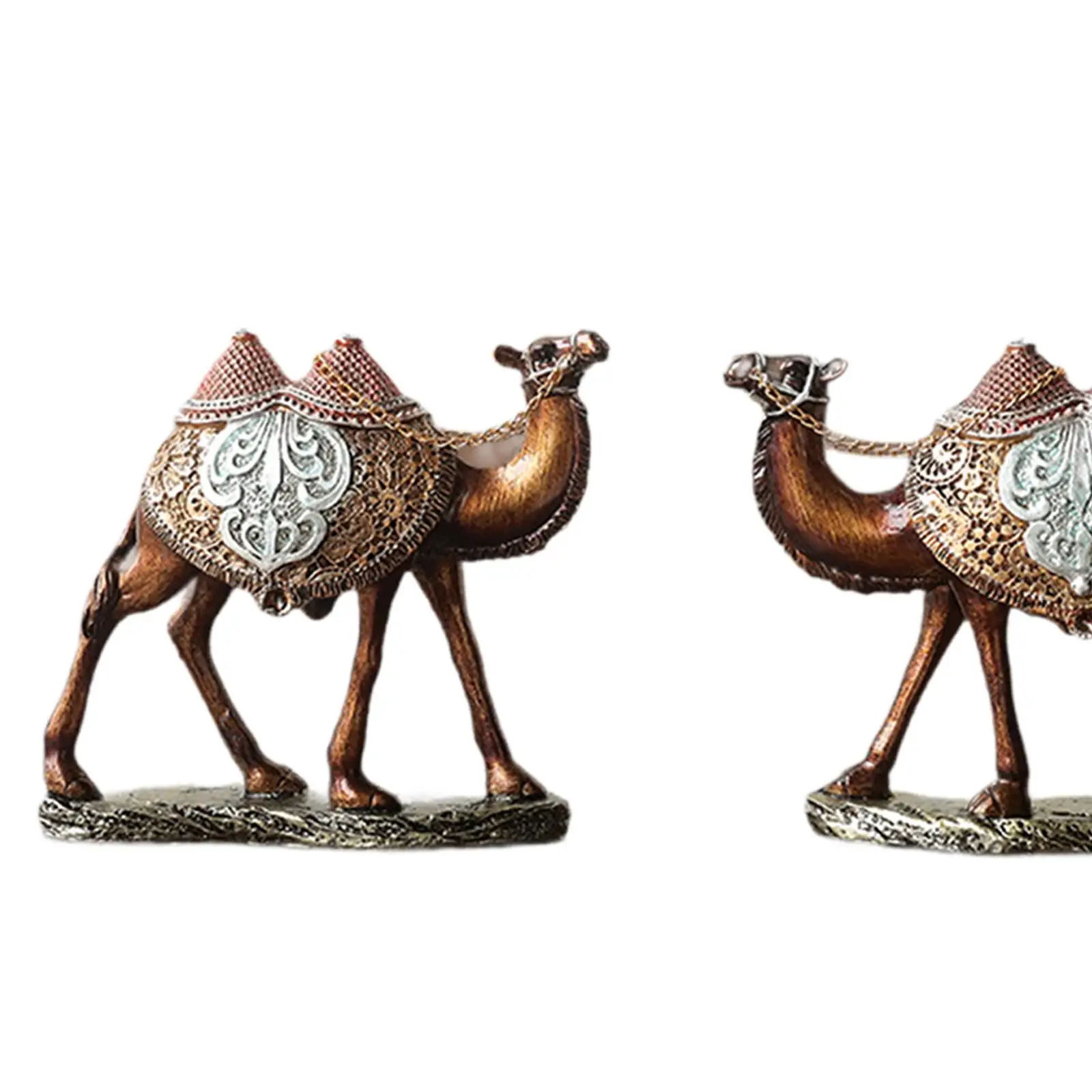 2Pcs Camel Statue Resin Art Figurine Decorative Luxury Funny Creative